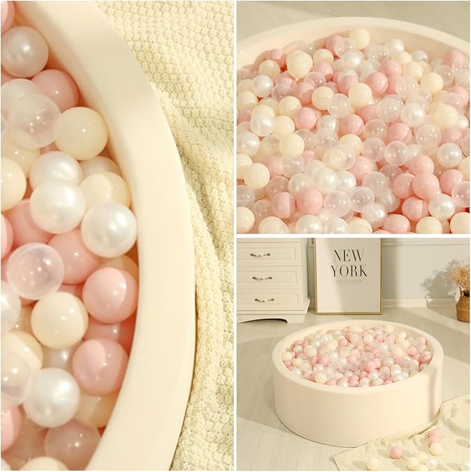 TRENDPLAY Plastic Balls for Ball Pits 2.2 Inch, Pack of 50 100 200 500 Hollow Balls, Perfect for Toddler Baby Pools,Party,Festival Decoration
