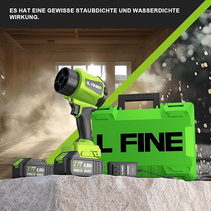 Leaf Blower Cordless - Lightweight Electric Handheld Blower with Battery and Charger, 3 Speed Mode, Blowers for Lawn Care, Patio Cleaning, Dust Cleaner, Snow Blower (Green)