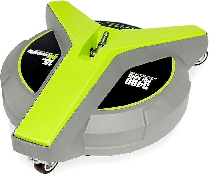 15" Pressure Washer Surface Cleaner with Wheels, 3400 Max PSI, Pressure Washer Attachment for Concrete, Driveway, Patio, and Sidewalks
