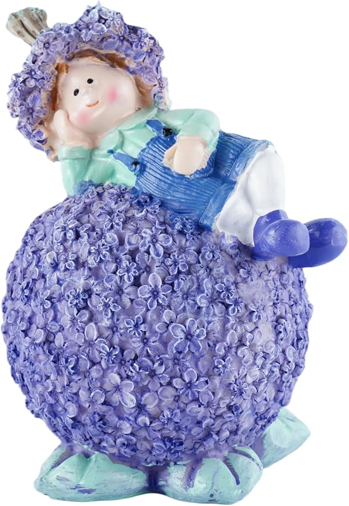 Lavender Outdoor Garden Resin Statues - Couple Boy & Girl Figurines, Ideal for Patio, Lawn, Garden & Courtyard Decor, Valentine's Day Home Ornament, for Parents & Friends