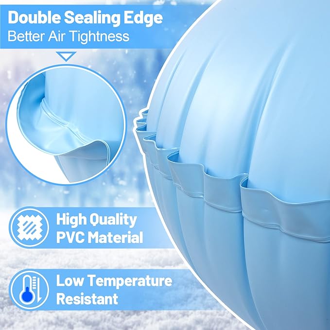 2pcs Pool Air Pillows for Above Ground Pools - 4ft Dia. Winter Closing Winterizing Kit with Ropes, Thicken PVC Ice Equalizer Support, Swimming Pool Patio Furniture Cover Airbag