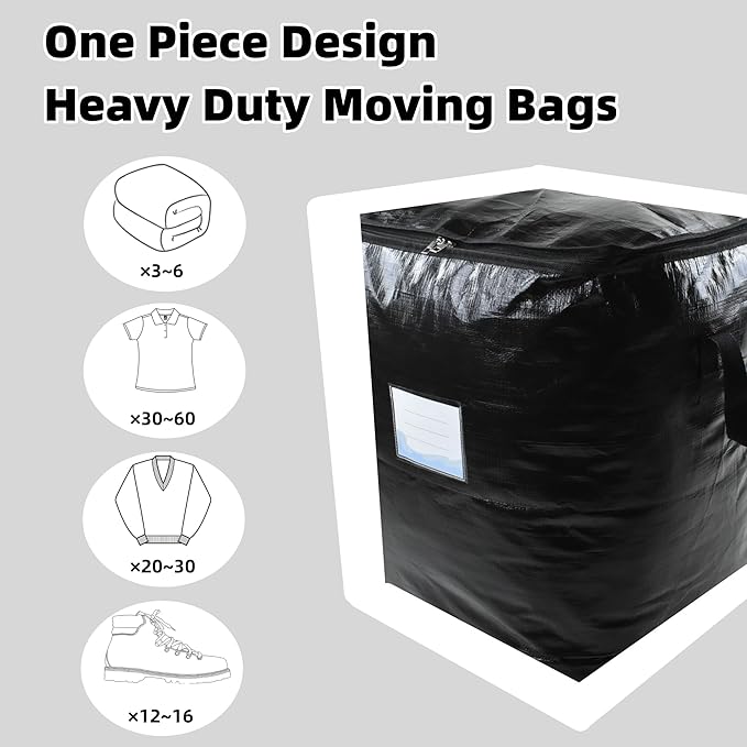 91L Storage Bags for Clothes, Moving Bags Heavy Duty Extra Large with Reinforced Handle, Storage Containers for Organizing Bedding, Blanket, Sheets, Pillows, Toys, Christmas Decorations