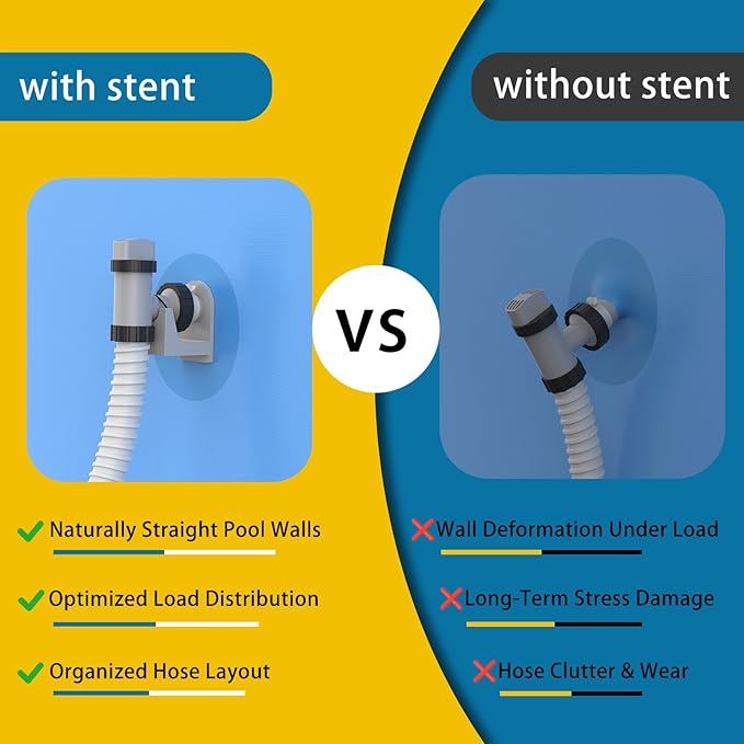 2Pcs Swimming Pool Pipe Holders, Above Ground Plunger Valves Bracket, Pool Accessories, Designed to Fit On Bestway, Intex, Hecht, and Other Major Pool Brands