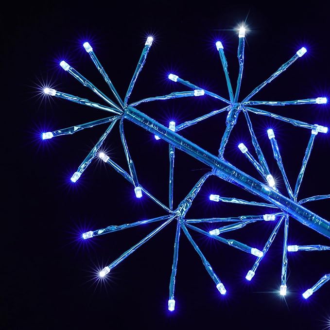 30’’ Christmas Snowflake Lights Outdoor, Pre-lit 240Pcs Blue LEDs Hanging Blue Snowflake Decoration for Home Indoor Outdoor Window Silhouette