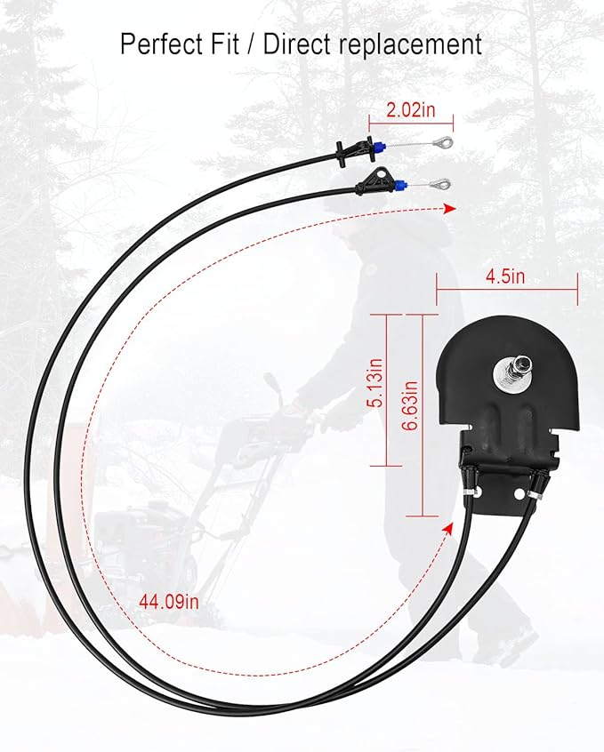 Snow Blower Rotor Cable Replace 581680302 581680301 587803401, Rotator Cable Assembly Fit for Husqvarna ST224 ST224P ST227P ST230P ST324 ST327 ST330 Poulan PR241 PR242 PR271 PR300