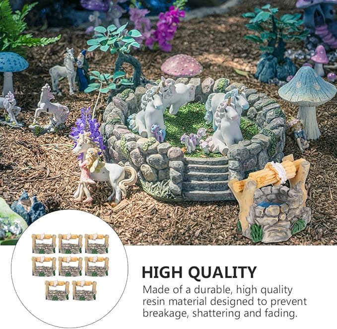 Garneck 24pcs Miniature Well Ornaments Fairy Garden Crafts Micro Statues for Scene Decor and Miniature Landscape Accessories
