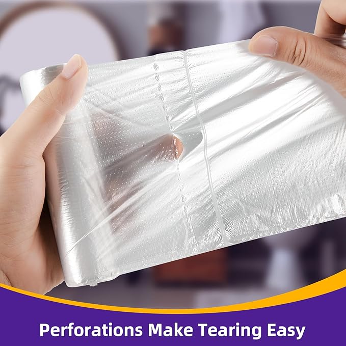 Small Trash Bags 4 Gallon Garbage Bags Bathroom Kitchen Office Waste Basket Liners, 10L, 210 Count, Clear White