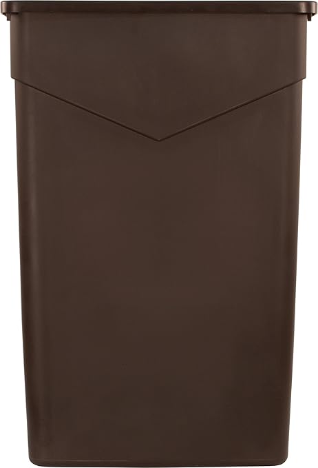 Carlisle FoodService Products 34202369 TrimLine Rectangle Waste Container Trash Can Only, 23 Gallon, Dark Brown