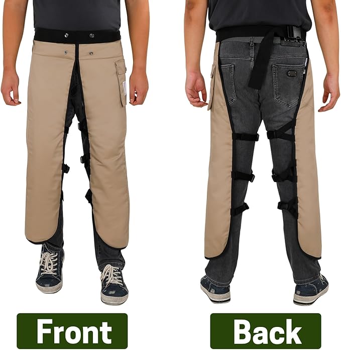 Chainsaw Chaps Apron Wrap 8-layer for Men/Women Loggers Forest Workers Protective Chain Saw Pants Adjustable