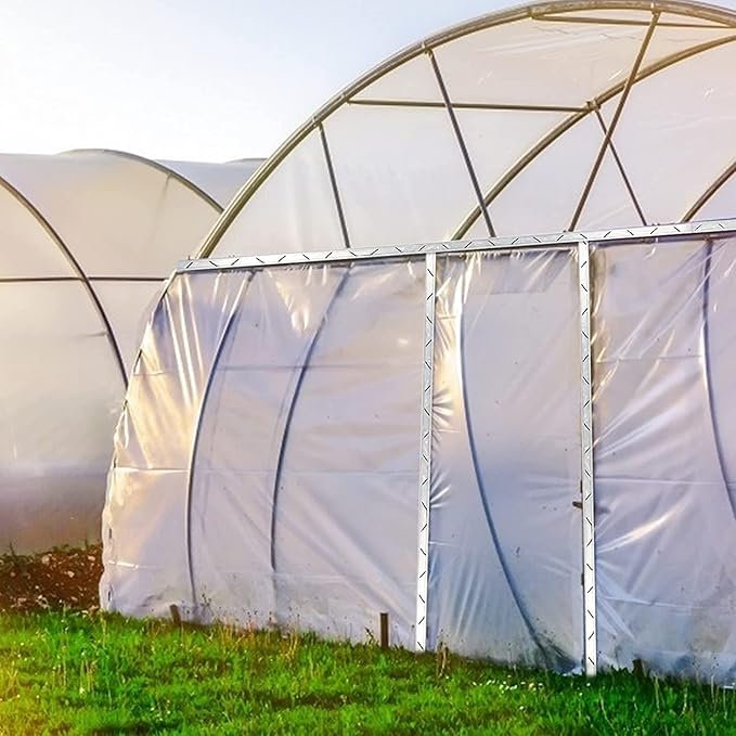 Spring Wire & Lock Channel - 10 Sets PVC Coated Spring Wire & Aluminum Alloy U-Channel Bundle with Nylon Gloves, 6.6 ft Farmer Greenhouse Frame Kit for Fix Poly Film Shade Cloth