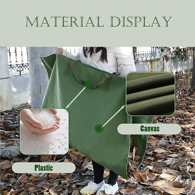 Reusable Yard Waste Bags, Leaf Bags with Handles 600D Oxford Cloth Leaf Collector Foldable Waste Container Lawn Leaf Pick Up Tools Portable, 45.27x22.75 (inch)