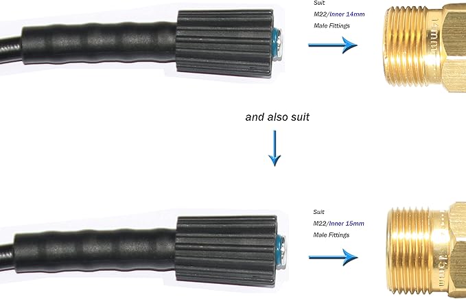 XZT 50FT 1/4-inch anti-kink High Pressure Washer Hose with Adapter,3000PSI Extension Hose for most brand pressure washer
