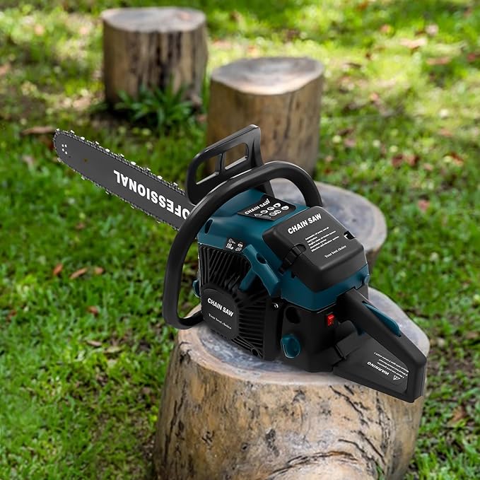 20 Inch Gas Chainsaw 58CC 3.1HP Petrol Chainsaw 2-Stroke Gas Chain Saws, Engine Chain Saw Set Gas Chainsaws for Cutting Wood Outdoor Home Farm Us (Green)