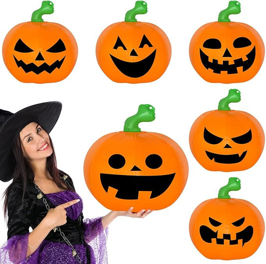 6 PCS Inflatable Pumpkins Hanging Halloween Decorations Outdoor Indoor Party Decorations