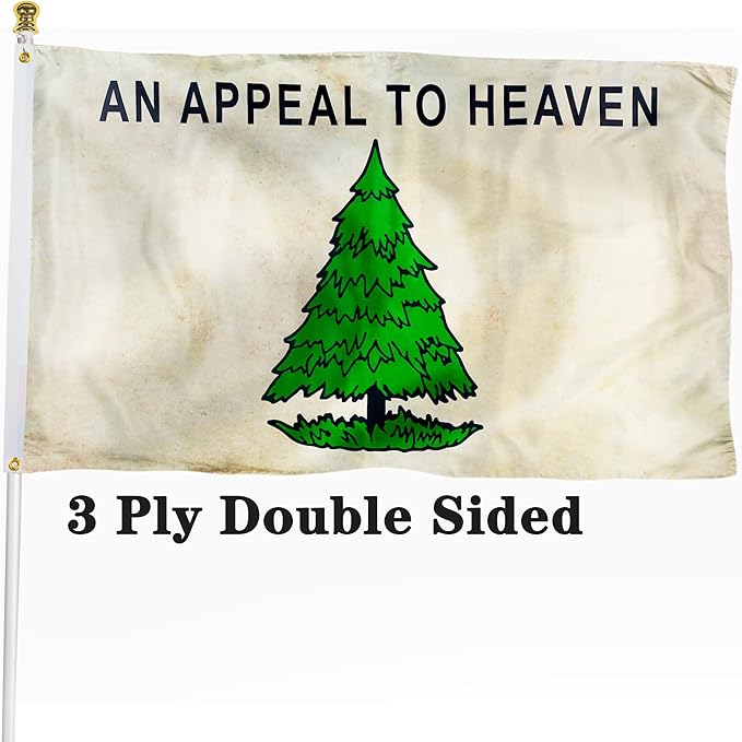 XIFAN Double Sidede an Appeal to Heaven Flag, 3x5 ft Quality Polyester, Vintage Pine Tree Flag Liberty Tree, Brass Grommets Outdoor Banner Decoration