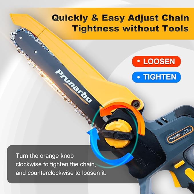 2 In 1 Mini Chainsaw 8 Inch Cordless Hand-Held Electric Chain Saw with Pole Compatible with Makita 18V Batteries Branch Cutter 8000mAh Battery PR-E8-Set