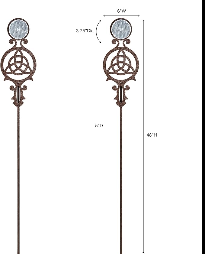 Touch of Class Pathways Reflective Driveway Marker Stake Set of Two for Outdoor Use | Celtic Knot Emblem Design | Personalized Tall Reflector Set of 2 | Weathered Bronze Durable Finish