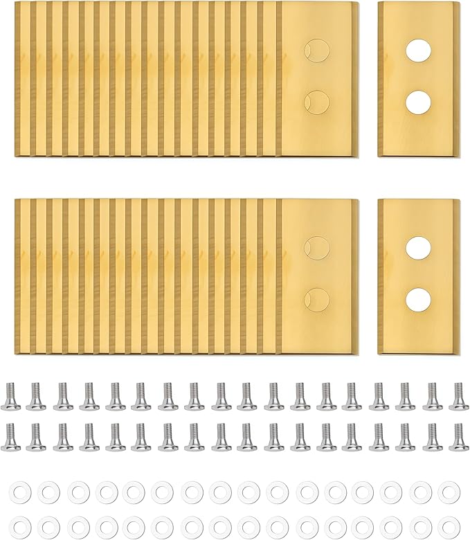 36Pcs Lawnmower Replacement Blades Fits for Mammotion Luba and Yuka All Series Robust Titanium Replacement Robotic Lawnmower Blades with Screws and Washers, Golden