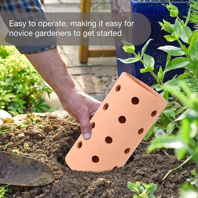 Underground Worm Farm Clay 10Inch Garden Composting bin Ceramics Outdoor Gardening from Kitchen Food Waste with Holes Systems Sustainable Worm Composter for Raised Garden Beds at Home