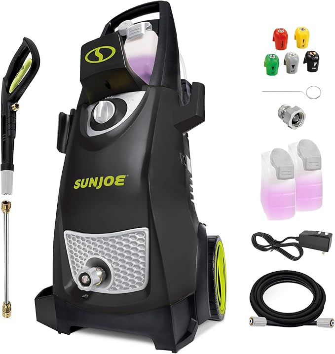 Sun Joe Electric Pressure Power Washer w/Dual Soap Tanks, 2030 PSI (PWMA Certified), 1.2 GPM, 13-Amp Motor - Heavy-Duty Cleaning Machine for Patios, Decks, & Sidewalks, SPX3000