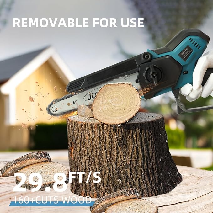 Cordless Pole Saw with 1 Max 20V*6Ah Battery, 8inch Chainsaw and Pole Tree Trimmer. Electric Pole Saw and Branch Cutter Battery Powered,15-Feet Reach for Tree Trimming and Pruning Saw with Bag