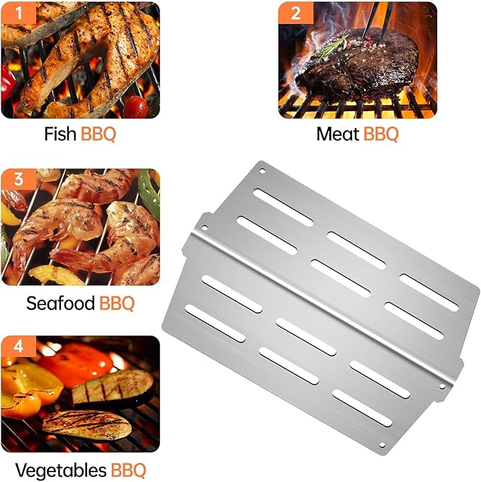 Grill Replacement Parts for Weber Genesis 300 Series E-310 E-320 E-330 S310 S320 S-330 EP310 EP320,2pack Heat Deflectors 65505 & 4pck Burner Tube 62752 & 5pack Flavorizer Bars 7620 7621