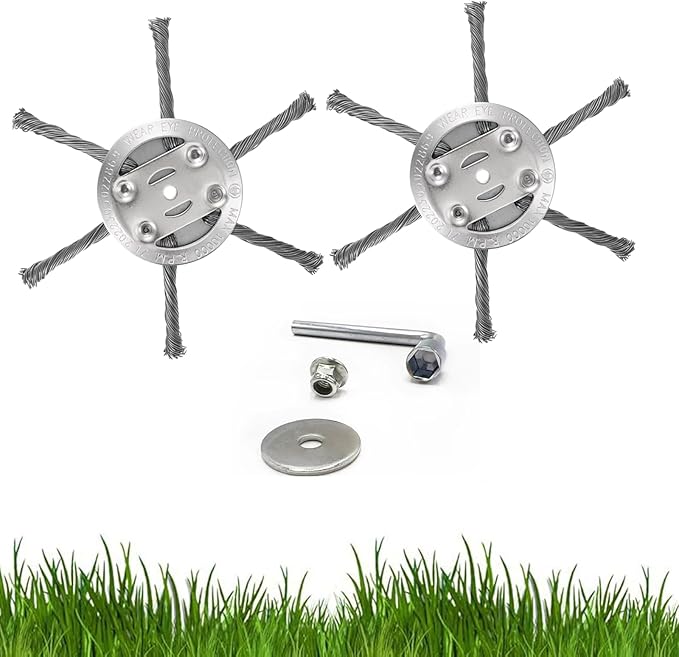 QNHMPW 2PCS Steel Wire Grass Trimmer Head，6 Inch Universal Steel Wire Weed Trimmer Head，for Electric & Cordless String Trimmers，Applicable to Most Lawn Mower