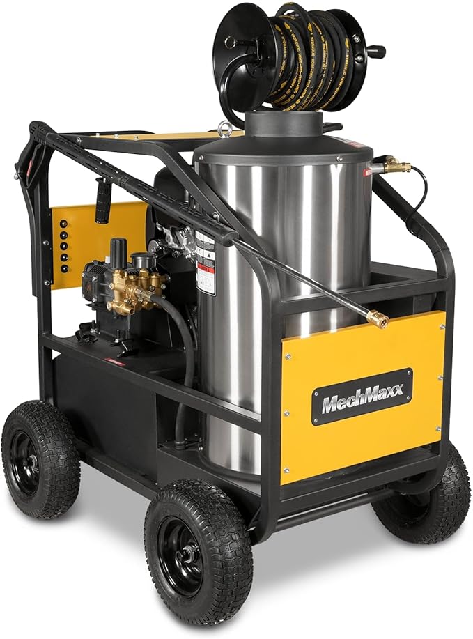 4000 PSI 4 GPM ZONSEN 459cc 15HP E-Start Gas Engine Power Hot Water Pressure Washer with Hose Reel, Model HPW40D