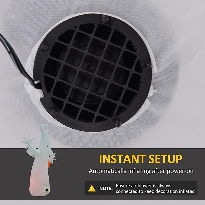 5.9ft Inflatable Halloween Decoration Ghost with Pumpkin, Waterproof Outdoor Decorations, Blow Up LED Yard Decor for Garden, Lawn, Party, Holiday