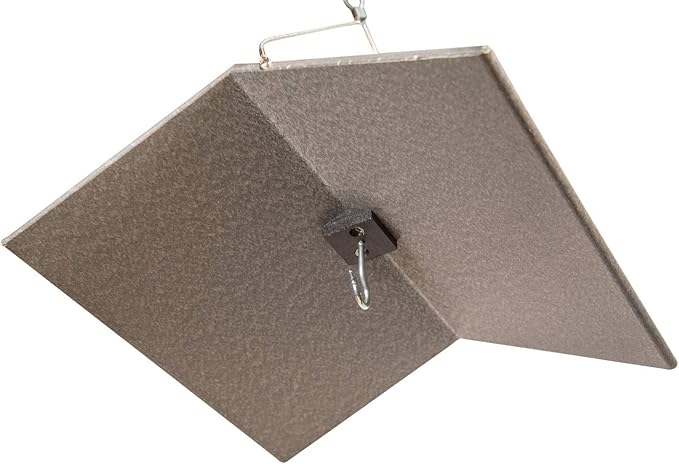 JCs Wildlife Poly Weather Cover - Rain Guard - Hang Bird Feeder or House Underneath for Protection from Rain or Snow - Easy to Clean and Use (Large, Gray)