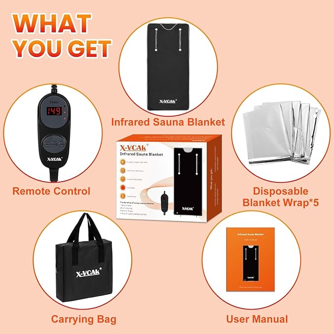 Sauna Blanket for Detoxification, Far Infrared Sauna Blanket, Portable Sauna for Home, 113-176℉, 30-60 Minutes Timer, 6 ft x 2.62 ft