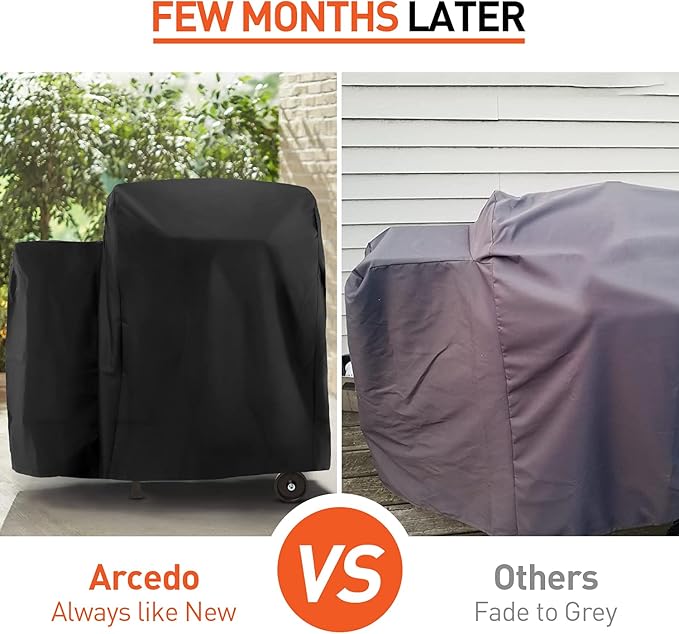 Arcedo Outdoor Grill Cover Compatible with Traeger 20 and Rec Tec Bullseye - Heavy Duty Pellets Smoker Cover for Tailgater Grill Accessories