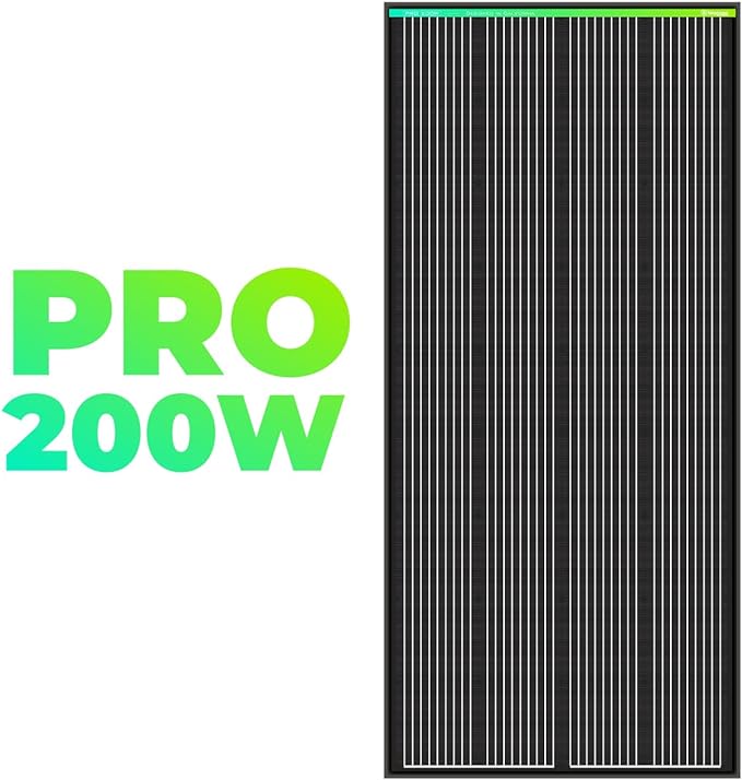 Newpowa PRO 200 Watt 12 Volt Monocrystalline 200W 12V Solar Panel, 9 busbar PV Module, High Efficiency Mono Module RV Marine Boat Off Grid