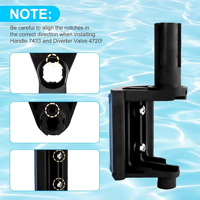 2-Port/3-Port Pool Valve Rebuild Kit Compatible with Jandy 2-way/3-way 4715, 4716, Valve and Gray Includes Handle 7433, Knob 4603, Valve Cover 4606, Diverter Valve 4720 (Pack of 2)