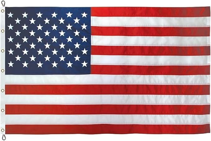 Super Tough 30ft x 50ft Nylon American Flag | Embroidered Stars and Sewn Stripes | Brass Grommets | Heavy-Duty Outdoor Flag | Fade Resistant American Flag Made in USA | All Weather Nylon