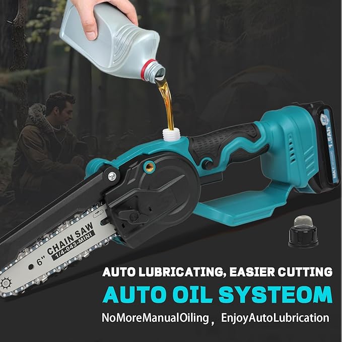 2-in-1 Cordless 8" Pole Saw & Mini Chainsaw Compatible with Makita 18V Battery, Brushless 8 Inch & 6 Inch Telescoping Pole Chainsaw Combo Kit 15 Ft Max Reach for Tree Branches Pruning(Tool Only)