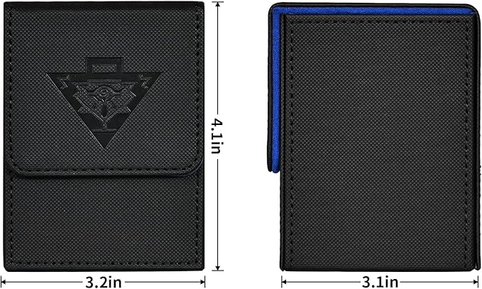 ZLCA Card Deck Box for MTG Yugioh TCG, Storage Case with Dividers Holds 100+ Sleeved Cards, Premium Case Compatible with CCG Trading Cards (Navy, Puzzle)