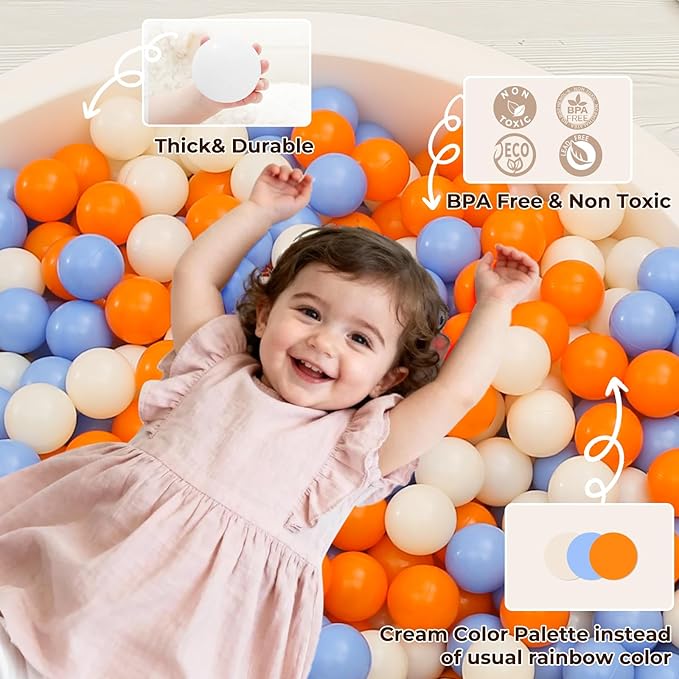 TRENDPLAY Plastic Balls for Ball Pits 2.2 Inch, Pack of 50 100 200 500 Hollow Balls, Perfect for Toddler Baby Pools,Party,Festival Decoration