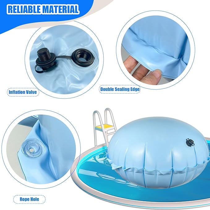 Pool Pillows for Above Ground Pools, 5 x 5 ft Cold-Resistant Swimming Pool Air Pillow, 0.3mm Thick Pool Closing Kit for Winter, Pool Cover Pillow Float Balloon for Winterizing