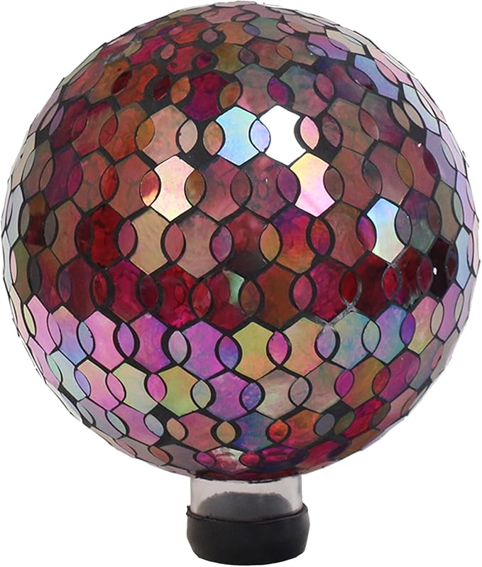 Echo Valley Products 8244 Helix Gazing Globe Outdoor Décor for Lawns and Gardens, Iridescent, 10 inches
