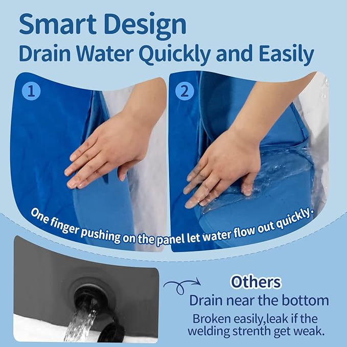 Alvantor Pet Swimming Pool - Foldable, Portable Dog Bathing Tub and Kiddie Pool - Indoor/Outdoor Fun - 63"x12" - Patent Pending
