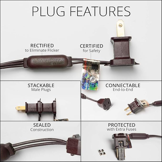 Green StretchNet Pro 5mm LED Trunk Wrap Lights on Brown Wire