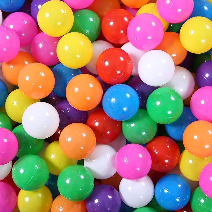 GOGOSO Ball Pit Balls Stars Moon Shapes Plastic Pitballs for Toddler Play Tent Baby Photo Props Kids Pool Water Toys Kiddie Pool Party Decor, Pearl Pink+Pearl Purple+Pearl Light Blue,100PCS