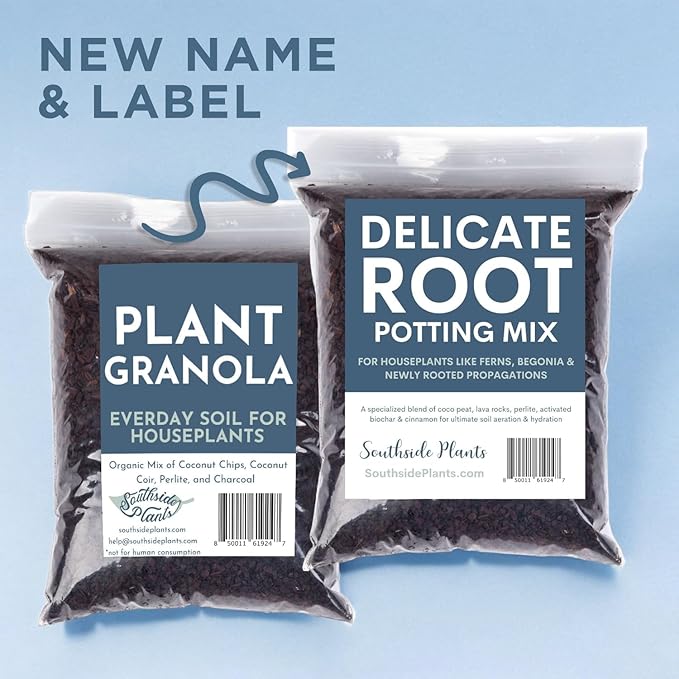 Delicate Root Organic Potting Mix & Soil Outdoor Fertilizer for Houseplants - Organic Mix of Coconut Chips, Coir, Horticultural Charcoal - 1 Gallon