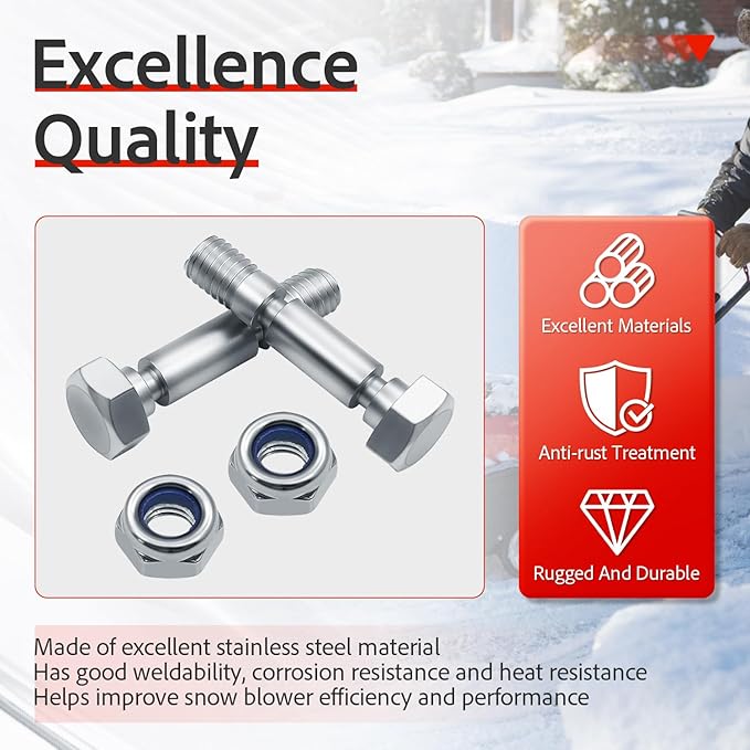 6 Pack 707555 Snow Blower Kit Shear Pin Compatible with Craftsman 9.5 TP 24" Dual Stage Snowthrower 96576-00 - C950-52503-0