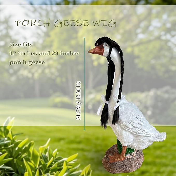 Porch Goose Wigs, Porch Goose Outfits Lawn Goose Statue Accessories for Outdoor Garden Patio Yard Goosey Decor （Style 2）