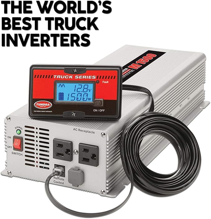 Tundra M Series - Truck Power Inverter - Modified Sine Wave 1500W / 12 Volts DC to 120 Volts AC - M1500