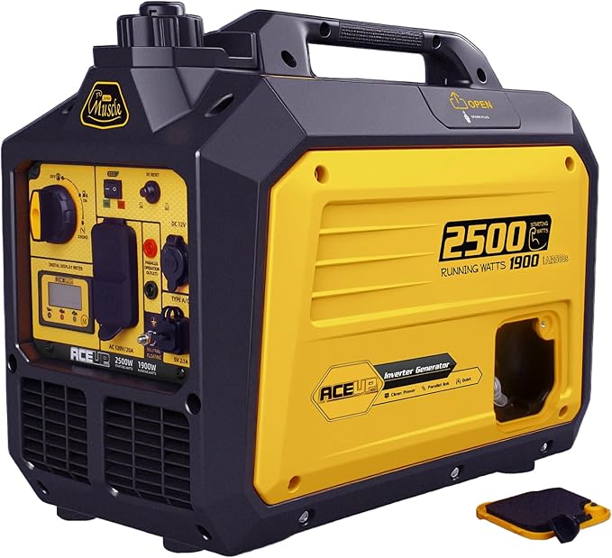 Aceup Energy 2500 Watt Gas Inverter Generator, Super Quiet Portable Generator for Home use, Camping, EPA Compliant