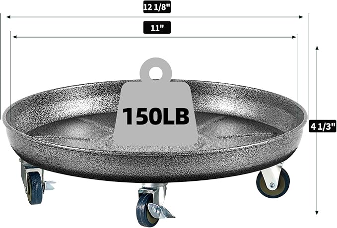Heavy Duty Plant Caddy with Wheels 12 Inch, 360° Caster, Outdoor Rolling Plant Dolly That is Not Easily Rusted, Indoor Metal Plant Cart with Rollers, Plant Pot Trolley, Silver 3 Pack