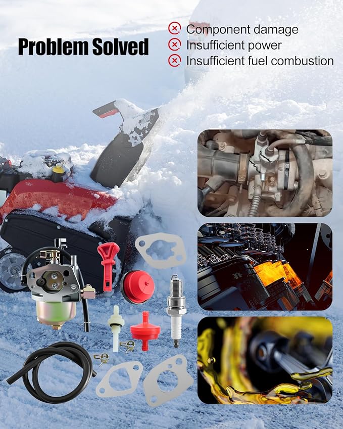 Carburetor Fits for Troy-Bilt Storm 2410 2620 2690 31AM62N2711 24" Snow Thrower 2100 Squall 31AS2P5C711 31AM2P5B 21" Walk-Behind Snow Thrower MTD Yard 31AM62EE700 Cub Cadet 524SWE Snow Blower